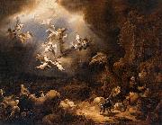 Angels Announcing the Birth of Christ to the Shepherds, Govert flinck